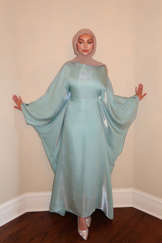 TURQUOISE BUTTERFLY ABAYA