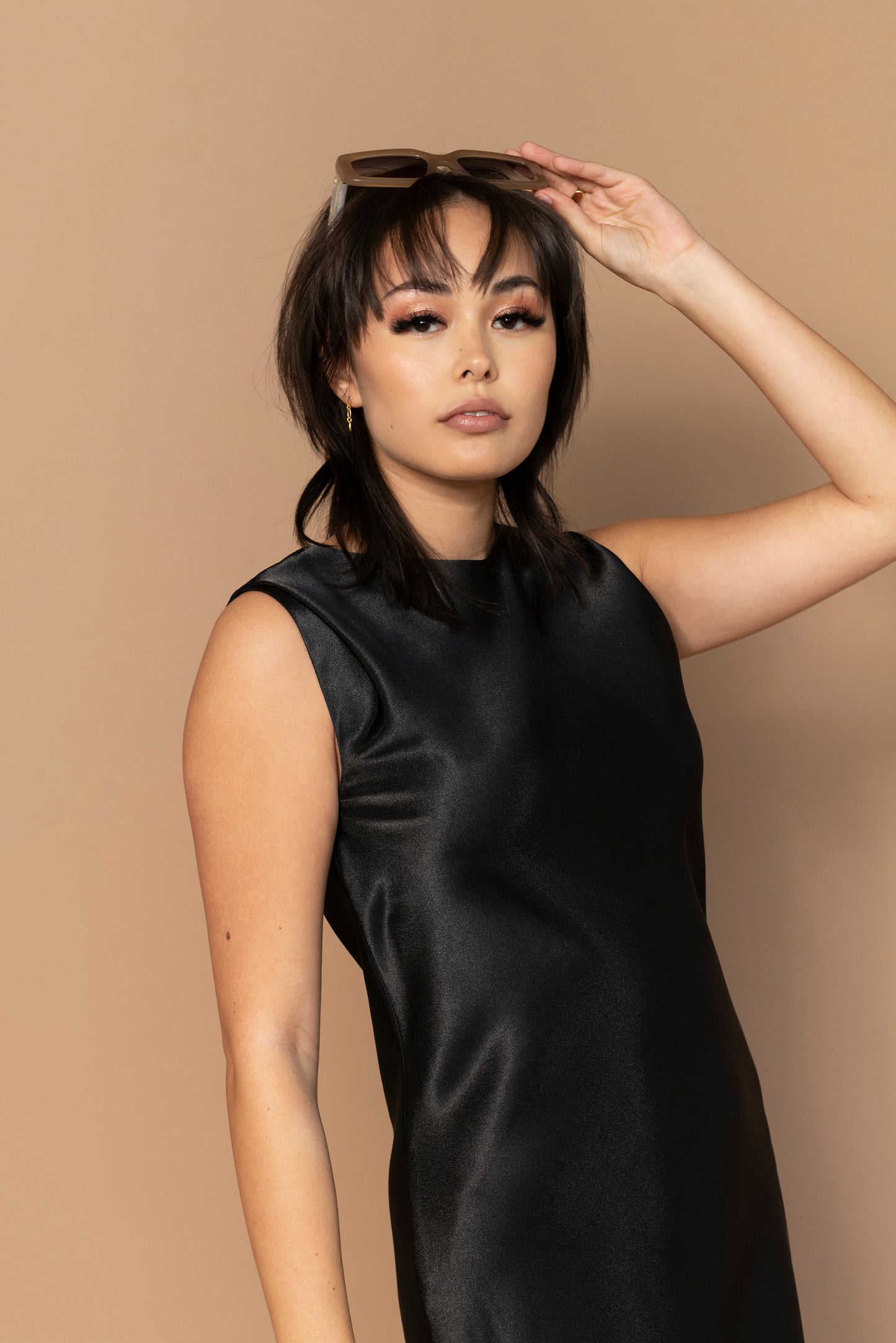 BLACK BIAS MAXI DRESS