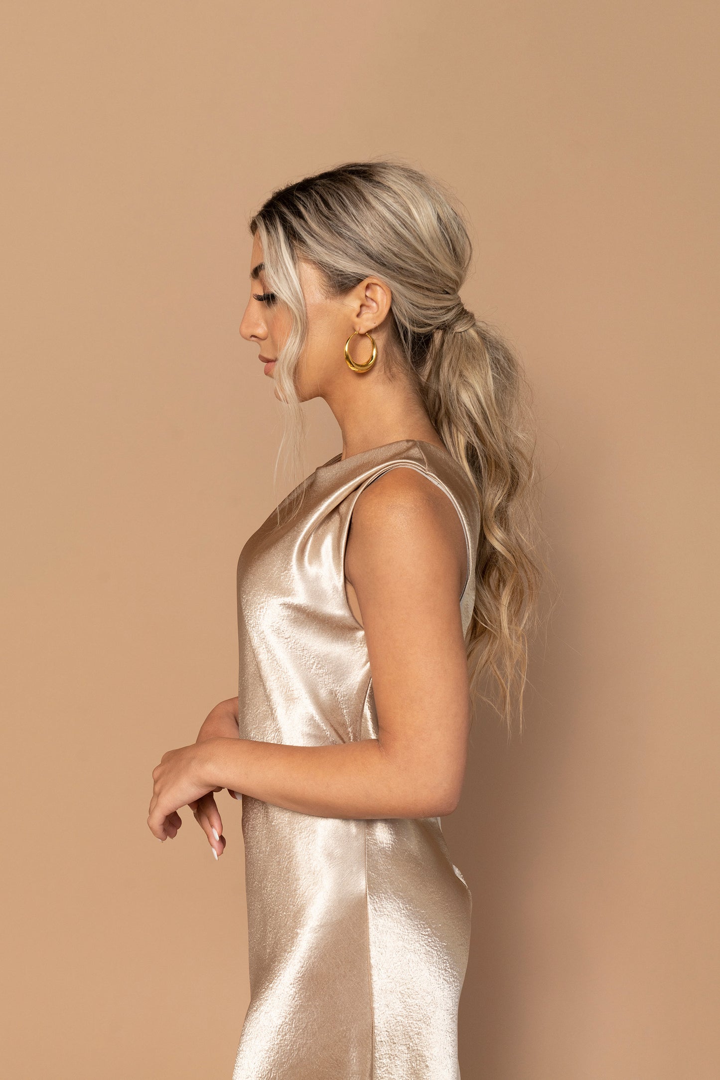 SAND BIAS MAXI DRESS