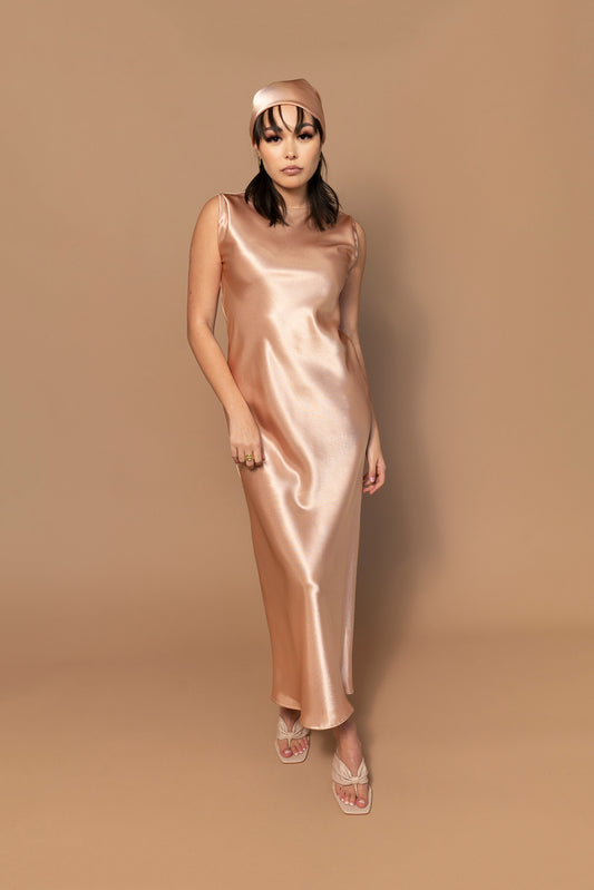 BLUSH BIAS MAXI DRESS