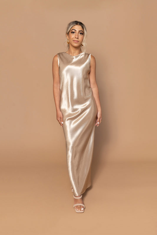SAND BIAS MAXI DRESS