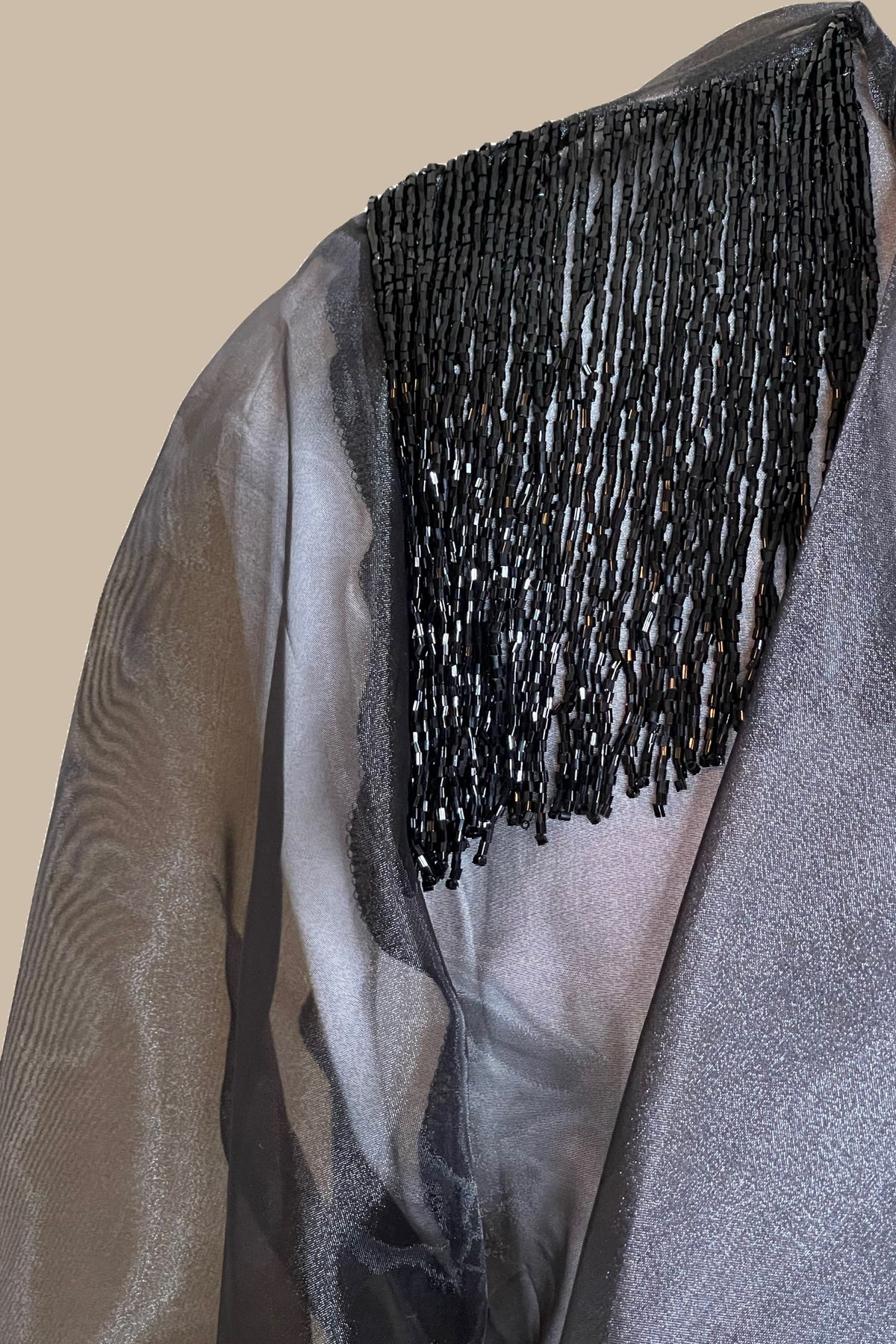 Fringe Robe BLACK BEADED FRINGE ROBE – Danya Marou